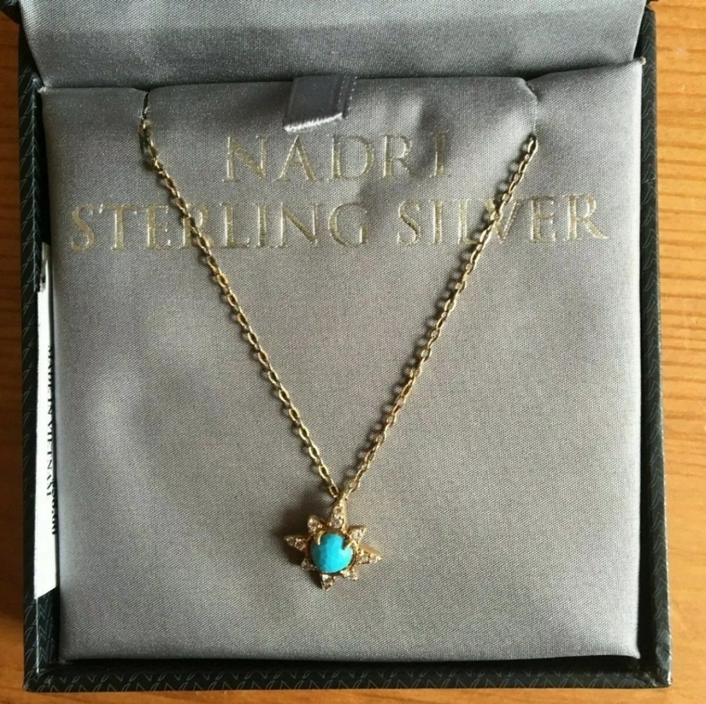 Nadri Sterling Silver Turquoise Color Necklace